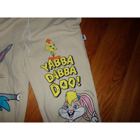 RARE Warner Bros 100th Anniversary Bugs Bunny Tweety Bird Flinstones sweats L - Picture 3 of 6